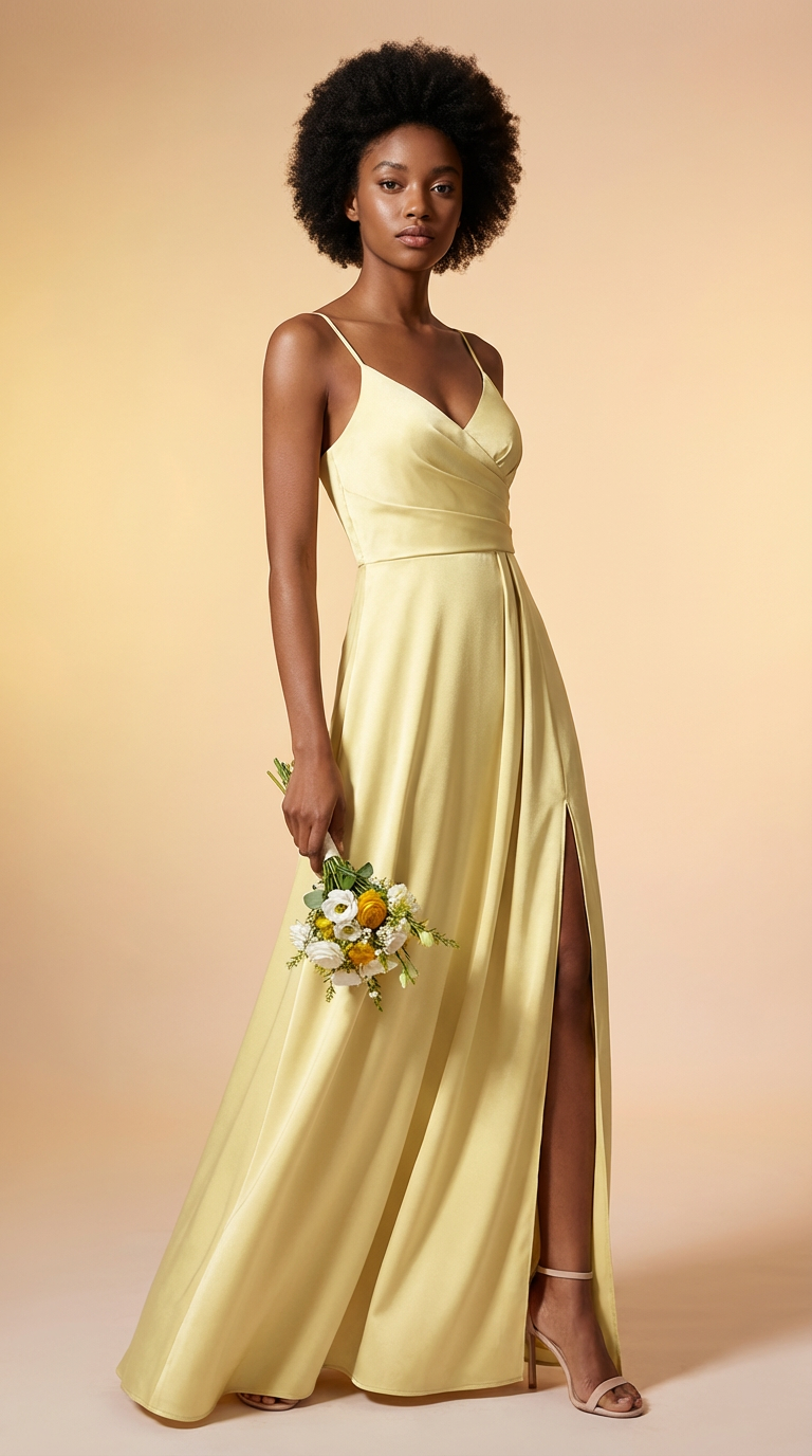 FRANCESCA - Vestido de ceremonia largo en crepe de satén