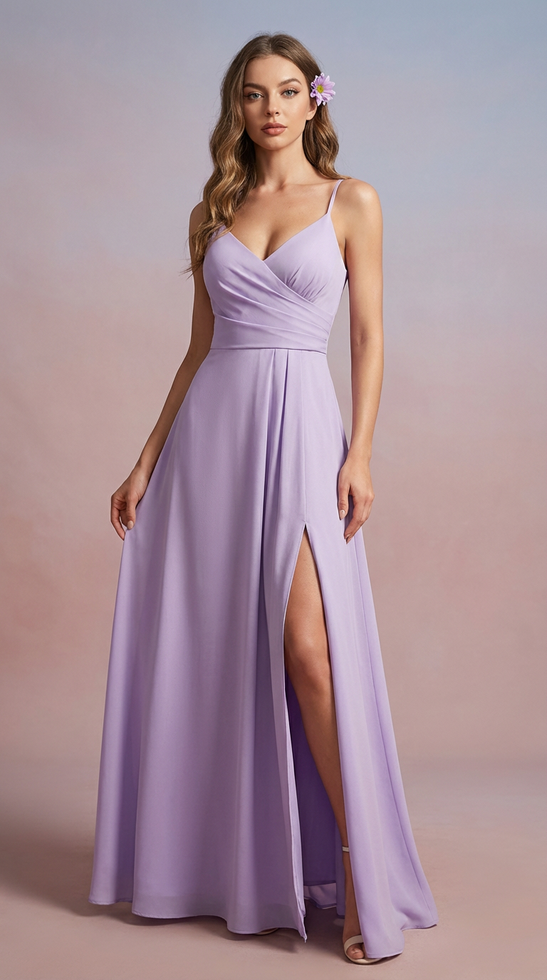 FRANCESCA - Vestido de ceremonia largo en crepe de satén