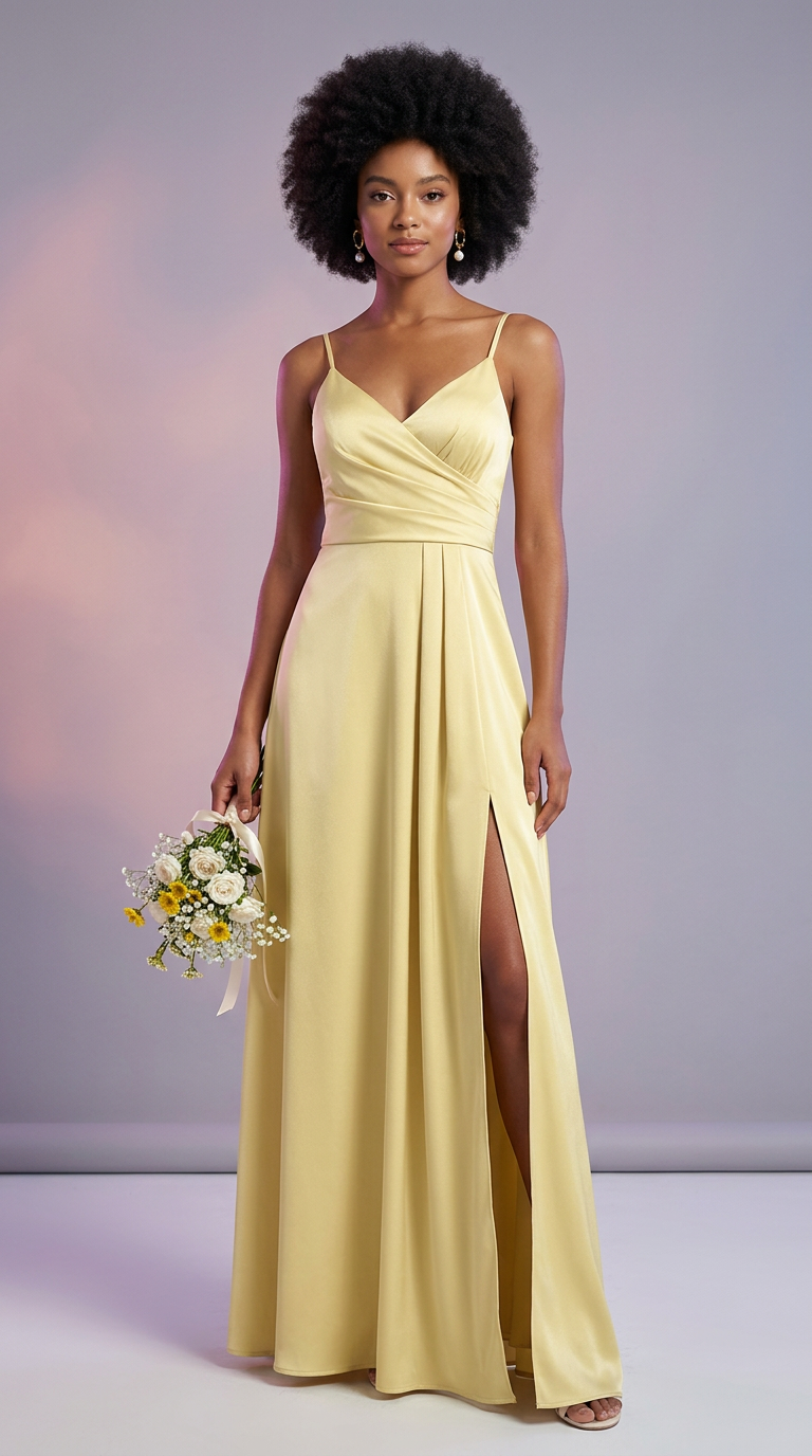 FRANCESCA - Vestido de ceremonia largo en crepe de satén
