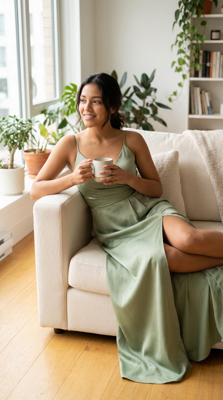FRANCESCA - Vestido de ceremonia largo en crepe de satén