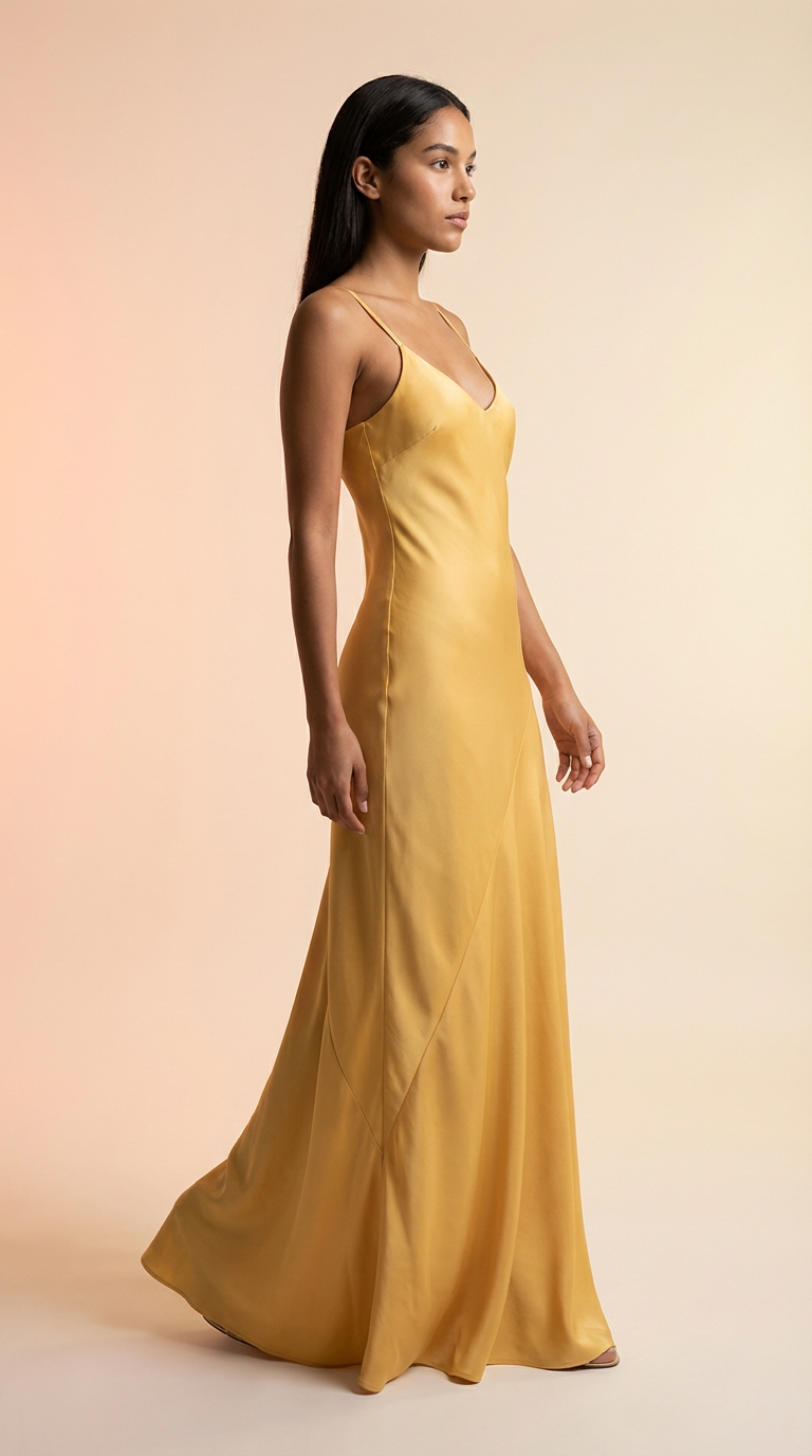 LAILA - Vestido de satén largo elegante