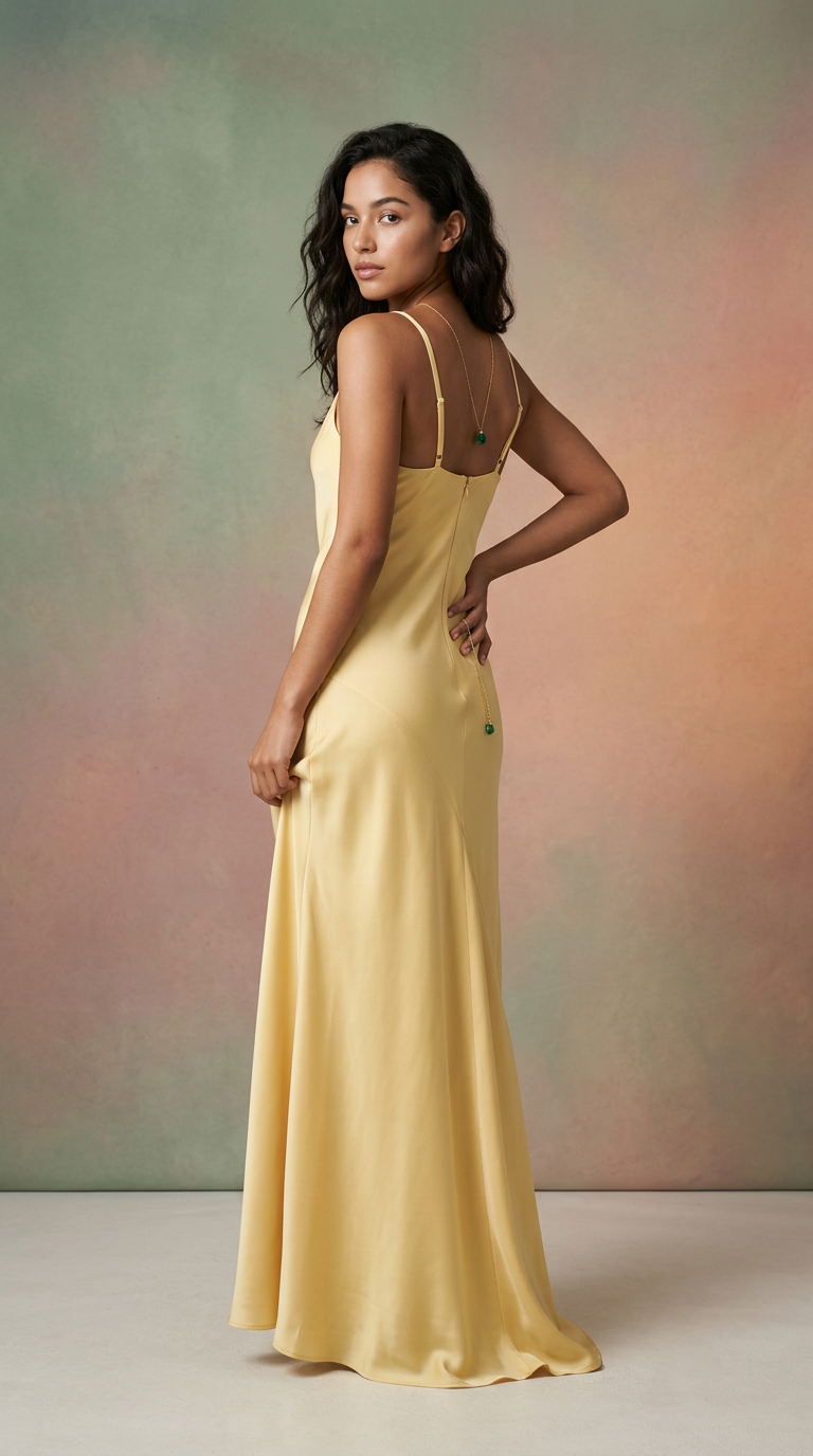 LAILA - Vestido de satén largo elegante