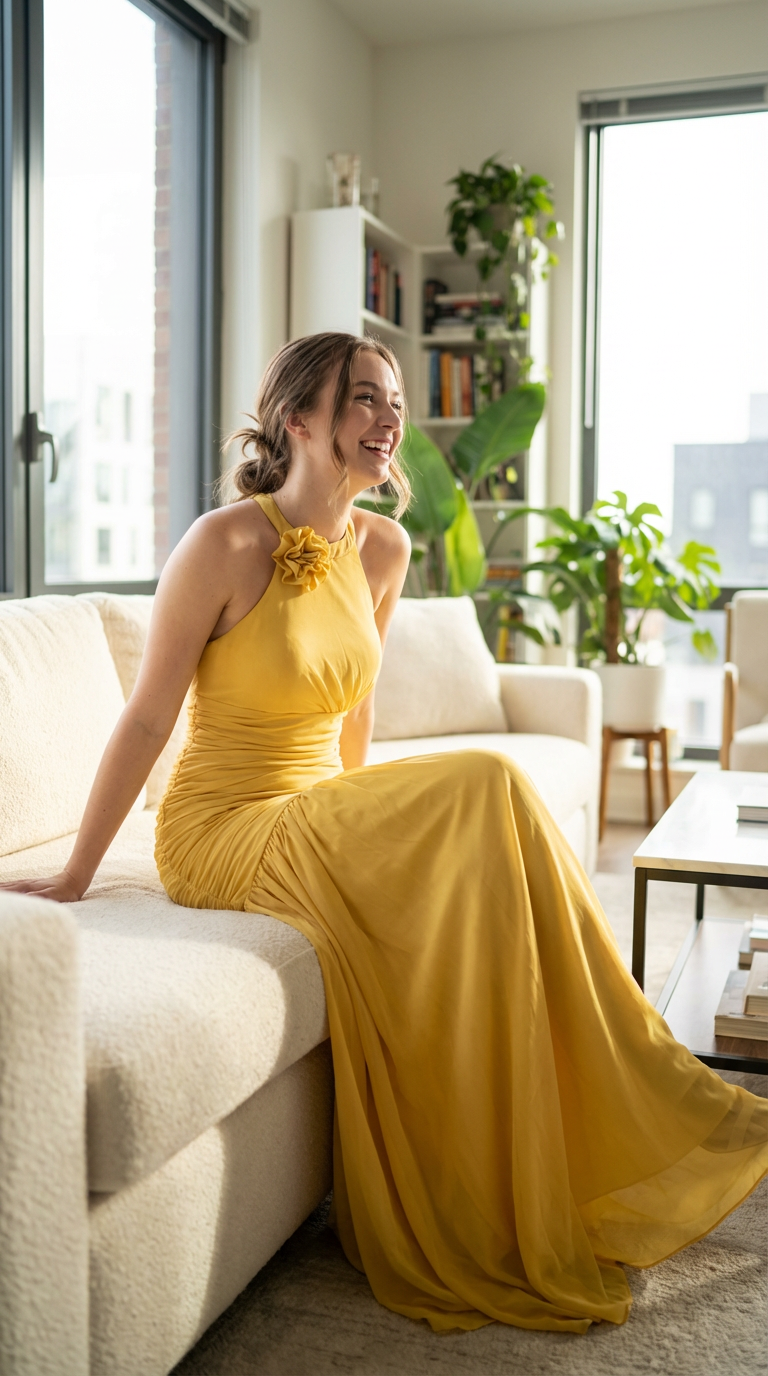 LARA - Vestido de ceremonia en chiffón