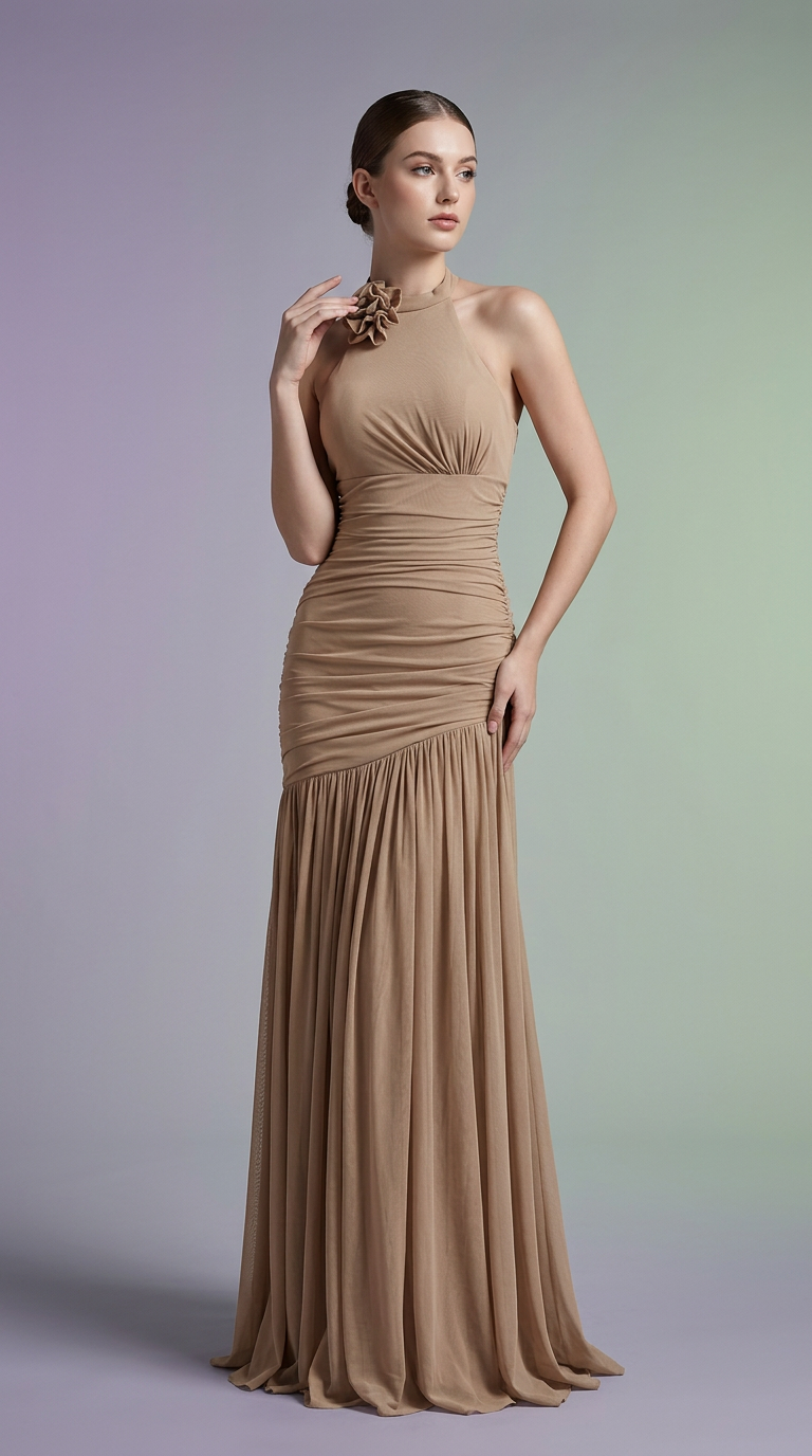 LARA - Vestido de ceremonia en chiffón