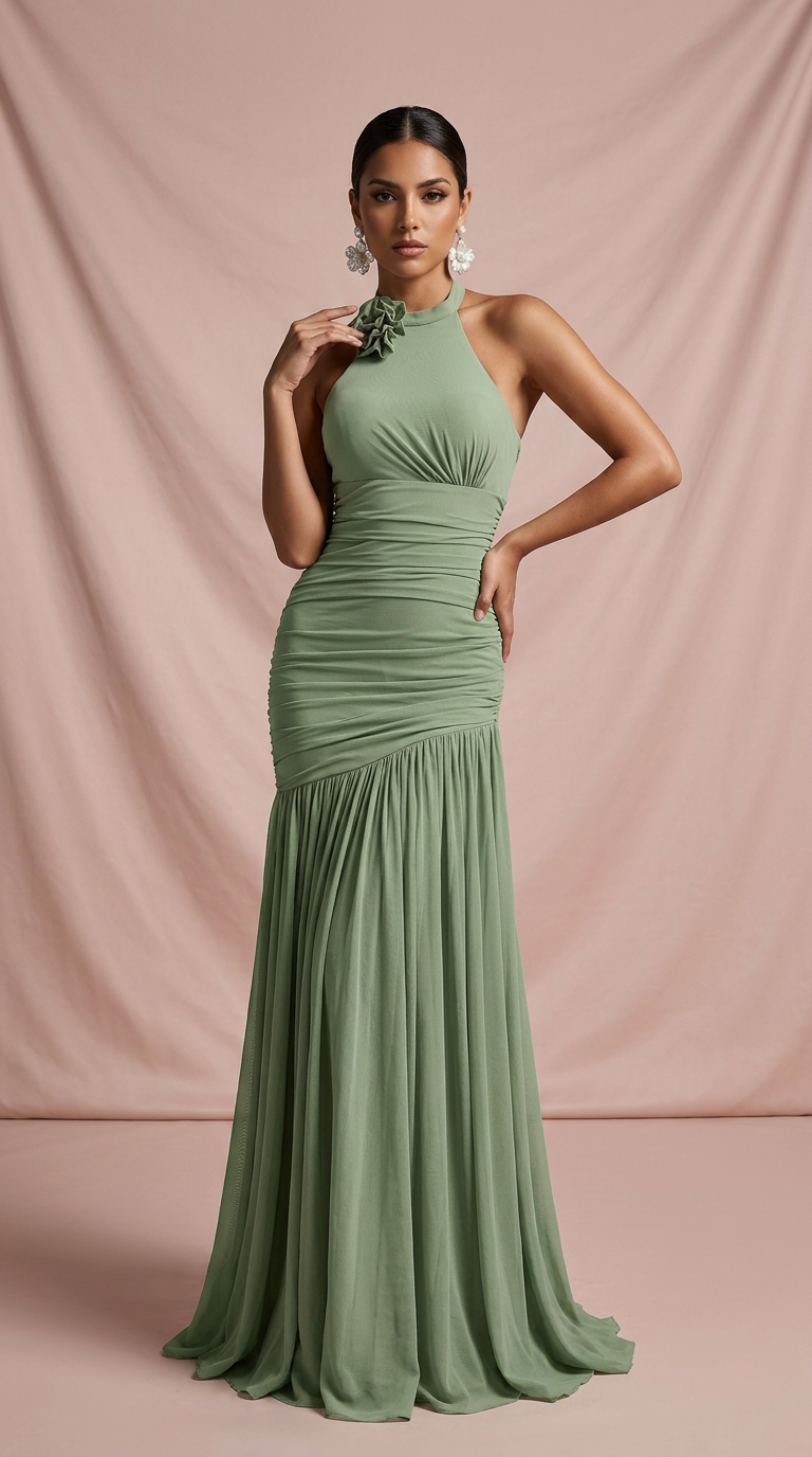 LARA - Vestido de ceremonia en chiffón