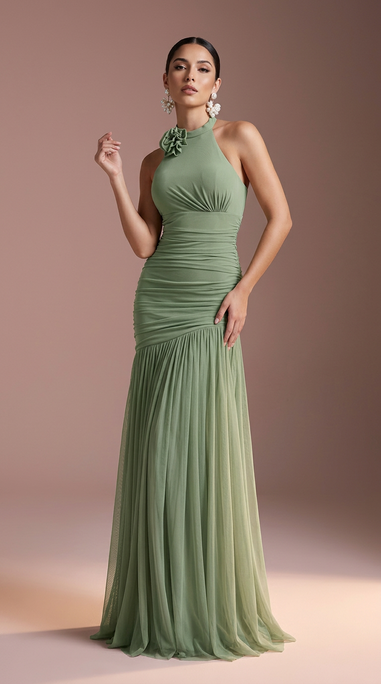 LARA - Vestido de ceremonia en chiffón