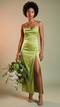 LIMA - Vestido de ceremonia largo verde lime