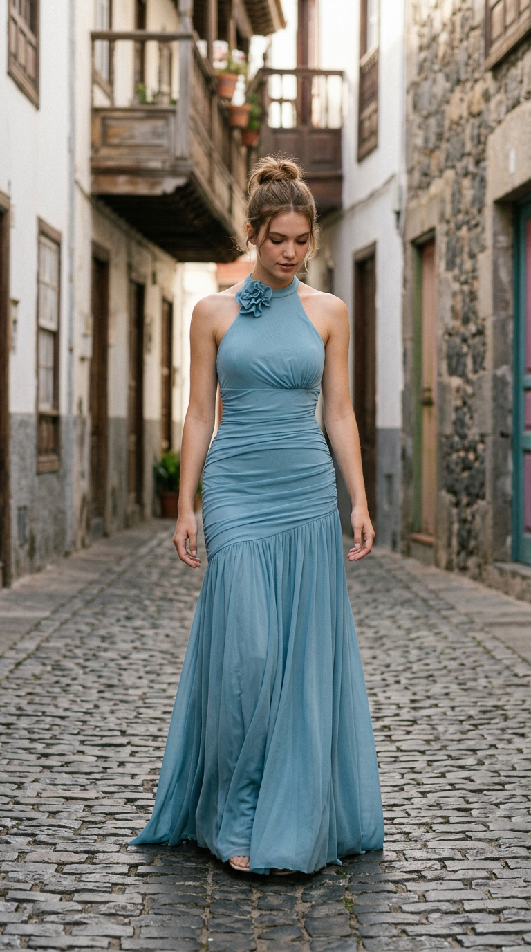 LARA - Vestido de ceremonia en chiffón