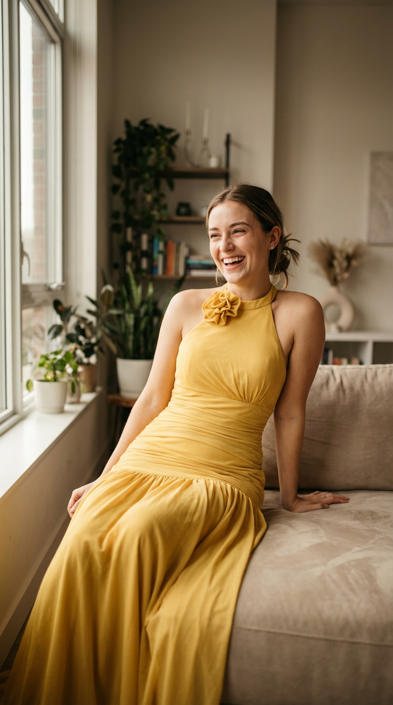 LARA - Vestido de ceremonia en chiffón