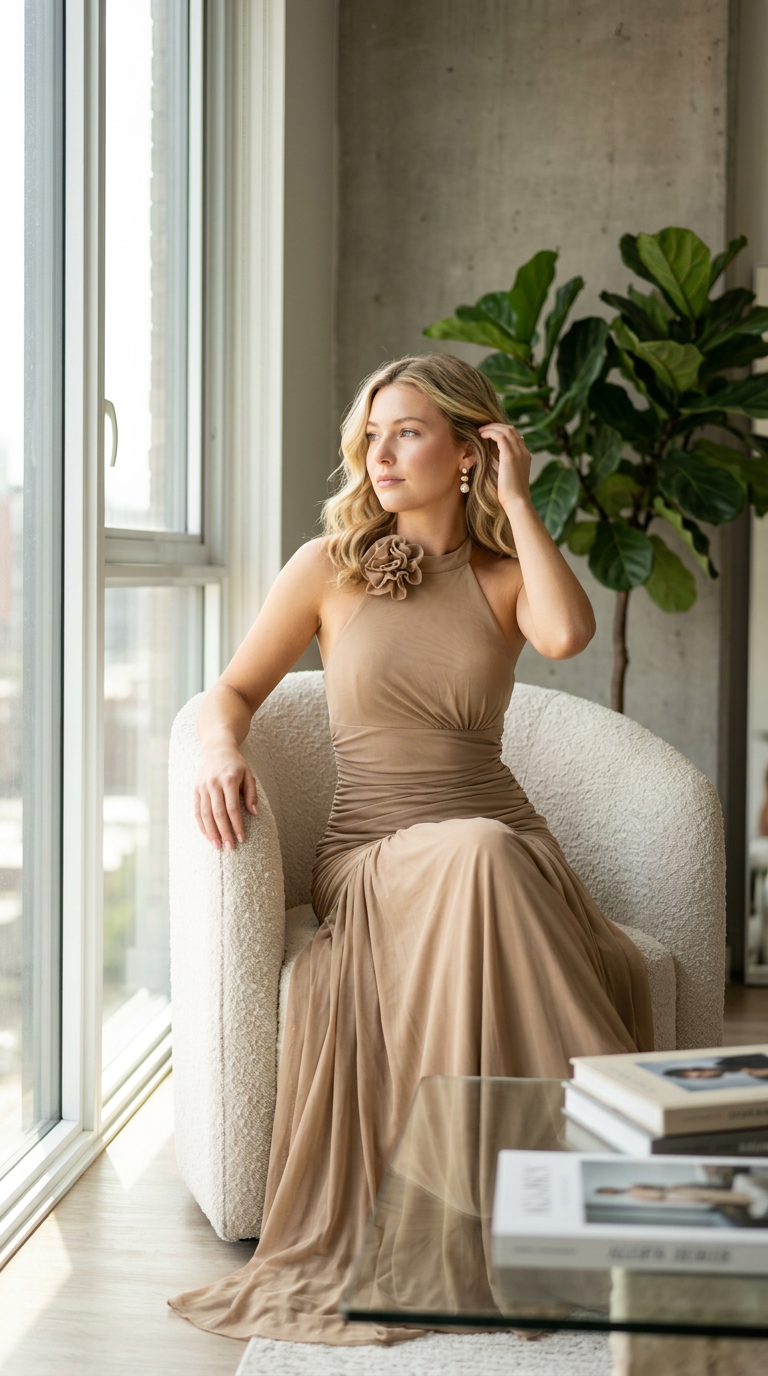 LARA - Vestido de ceremonia en chiffón