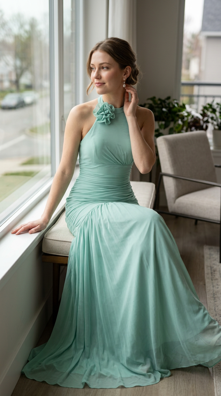 LARA - Vestido de ceremonia en chiffón