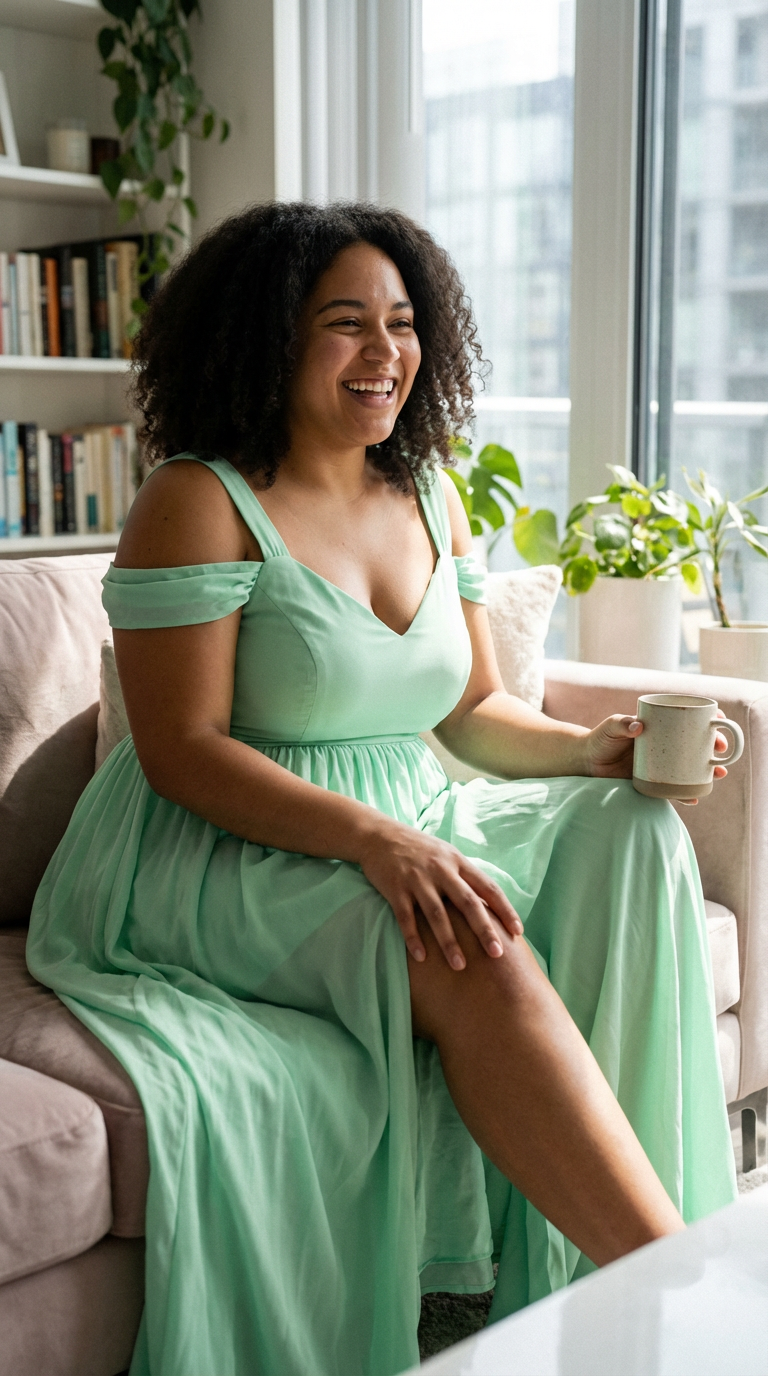 AINOA - Vestido de ceremonia lycra largo en verde agua